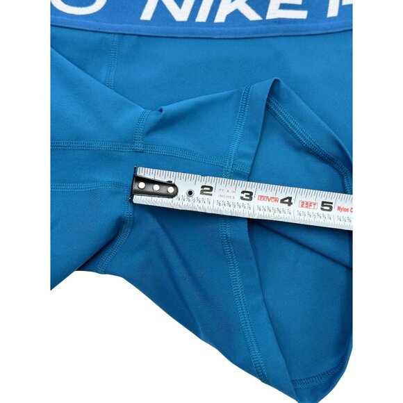 NEW Nike Pro 3” Dri-Fit Blue Training Spandex Short SizeM Logo Elastic Waistband - Picture 7 of 10